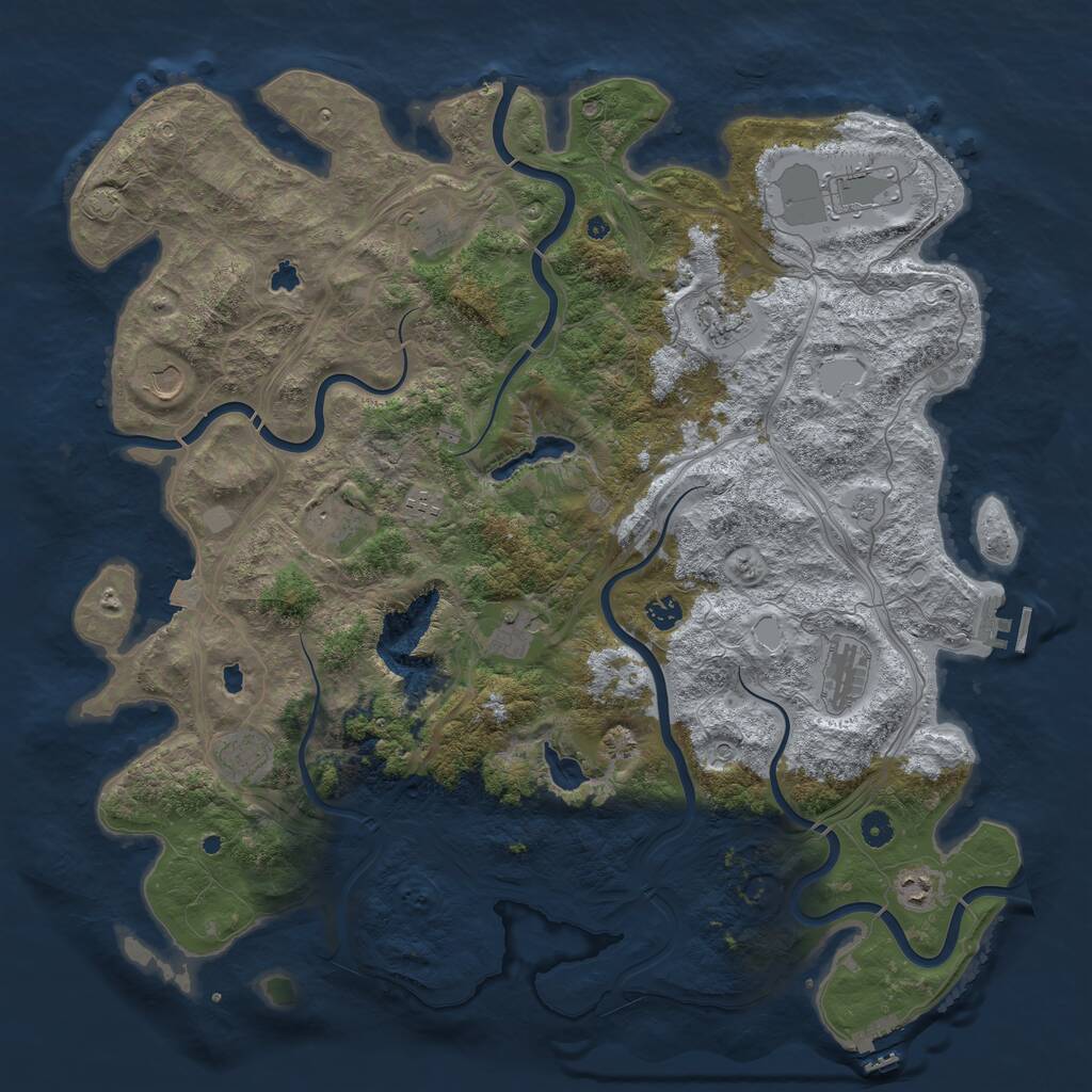 Rust Map: Procedural Map, Size: 4800, Seed: 25113, 17 Monuments