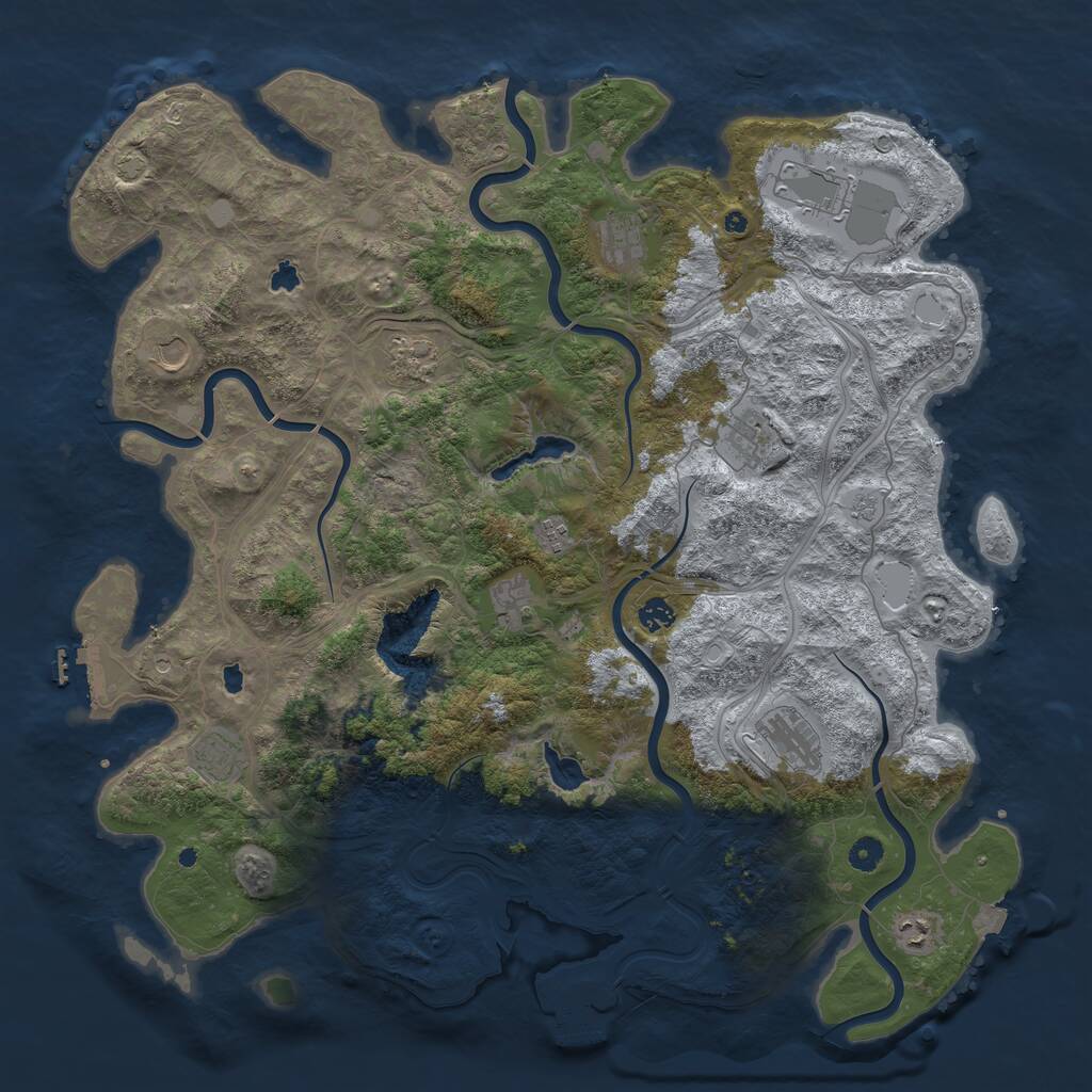 Rust Map: Procedural Map, Size: 4800, Seed: 25113, 17 Monuments