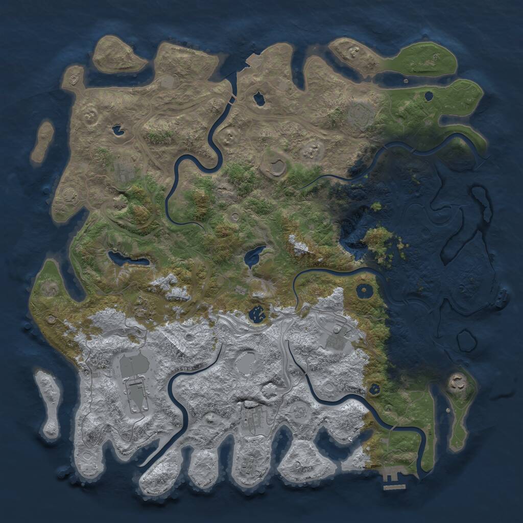 Rust Map: Procedural Map, Size: 4800, Seed: 17712, 16 Monuments