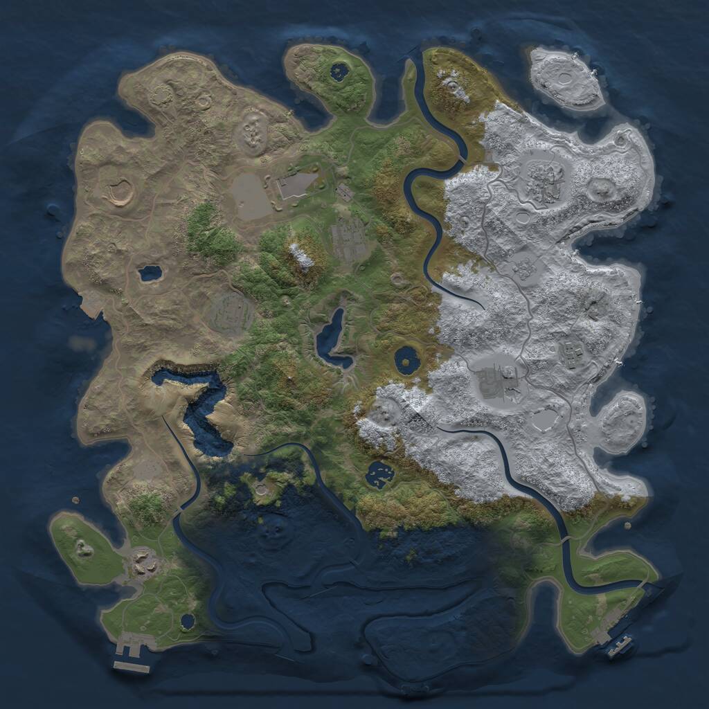 Rust Map: Procedural Map, Size: 4000, Seed: 674782028, 15 Monuments