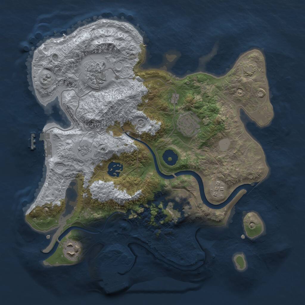 Rust Map: Procedural Map, Size: 3000, Seed: 21175, 12 Monuments