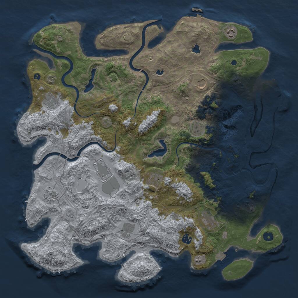 Rust Map: Procedural Map, Size: 4500, Seed: 234634, 17 Monuments