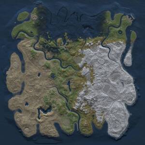 Thumbnail Rust Map: Procedural Map, Size: 5000, Seed: 93518, 17 Monuments