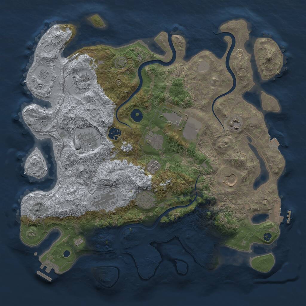 Rust Map: Procedural Map, Size: 3750, Seed: 241225, 16 Monuments