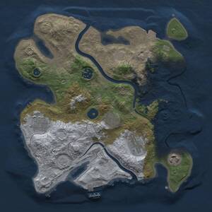 Thumbnail Rust Map: Procedural Map, Size: 3000, Seed: 6032758, 11 Monuments