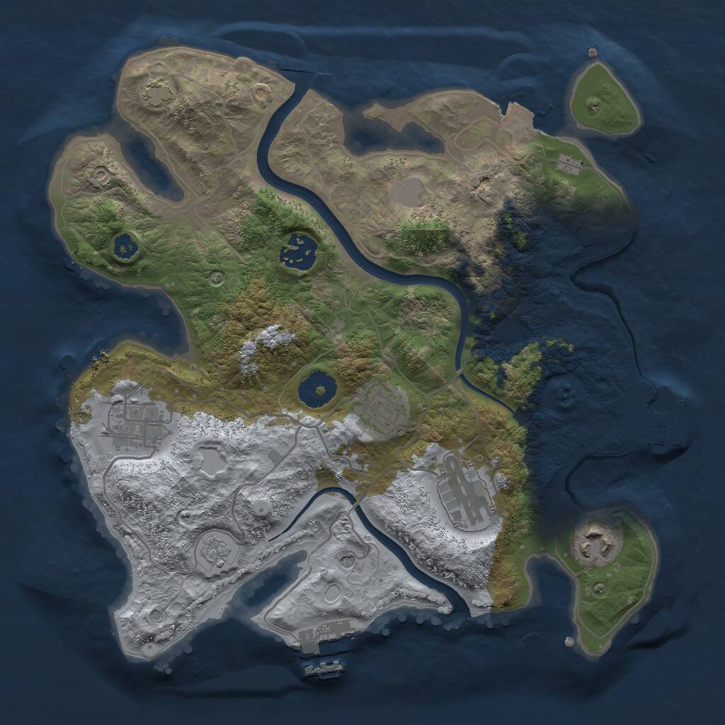 Rust Map: Procedural Map, Size: 3000, Seed: 6032758, 11 Monuments