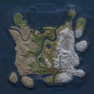 Thumbnail Rust Map: Procedural Map, Size: 3000, Seed: 2124217062, 11 Monuments