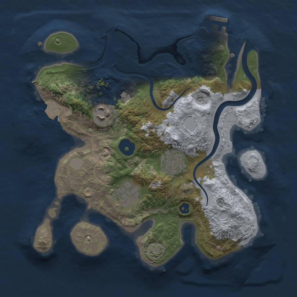 Rust Map: Procedural Map, Size: 2750, Seed: 787982017, 8 Monuments