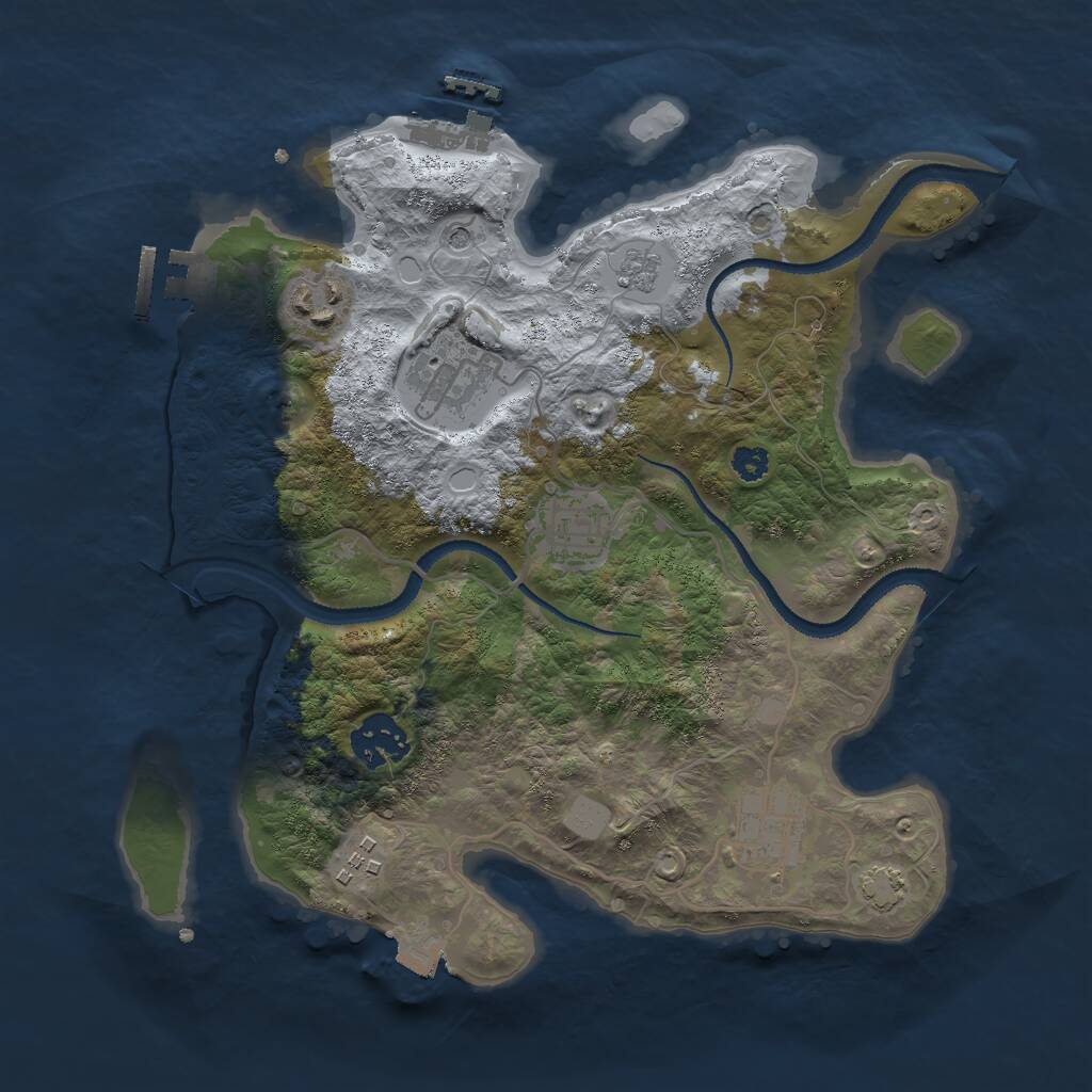 Rust Map: Procedural Map, Size: 3000, Seed: 284353100, 12 Monuments