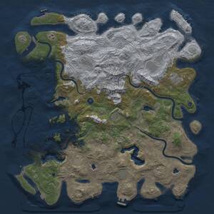 Thumbnail Rust Map: Procedural Map, Size: 5000, Seed: 64721369, 16 Monuments
