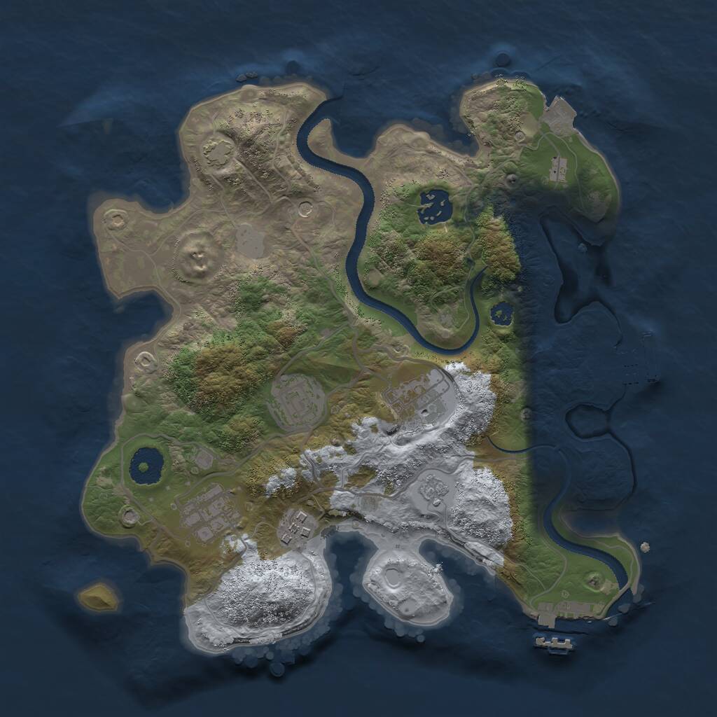 Rust Map: Procedural Map, Size: 3000, Seed: 50895, 11 Monuments
