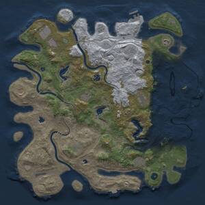 Thumbnail Rust Map: Procedural Map, Size: 4500, Seed: 1825739675, 17 Monuments