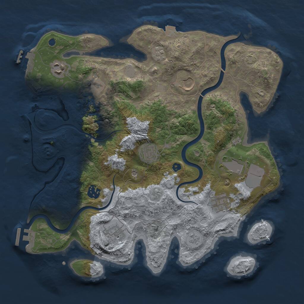 Rust Map: Procedural Map, Size: 3500, Seed: 66430, 15 Monuments
