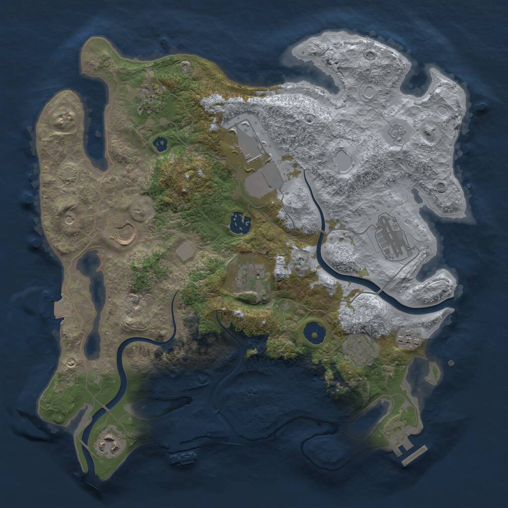Rust Map: Procedural Map, Size: 3500, Seed: 875623022, 15 Monuments