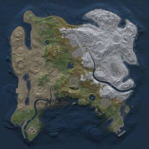 Thumbnail Rust Map: Procedural Map, Size: 3500, Seed: 875623022, 15 Monuments