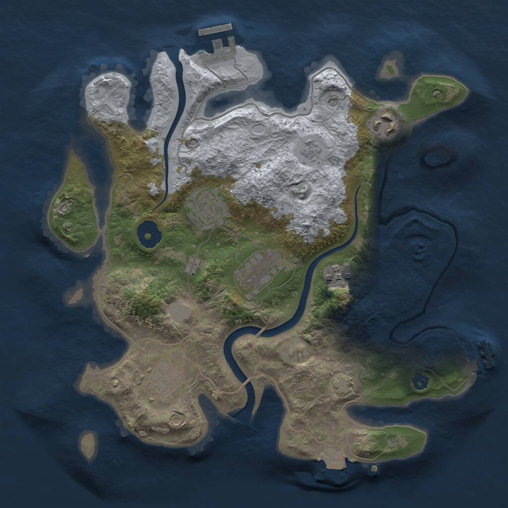 Rust Map: Procedural Map, Size: 3000, Seed: 13763, 11 Monuments
