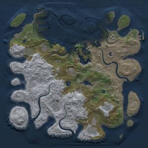 Thumbnail Rust Map: Procedural Map, Size: 4200, Seed: 913071342, 16 Monuments