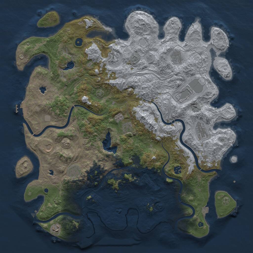 Rust Map: Procedural Map, Size: 4750, Seed: 1053, 16 Monuments