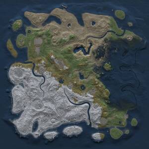 Thumbnail Rust Map: Procedural Map, Size: 4500, Seed: 1333297901, 16 Monuments
