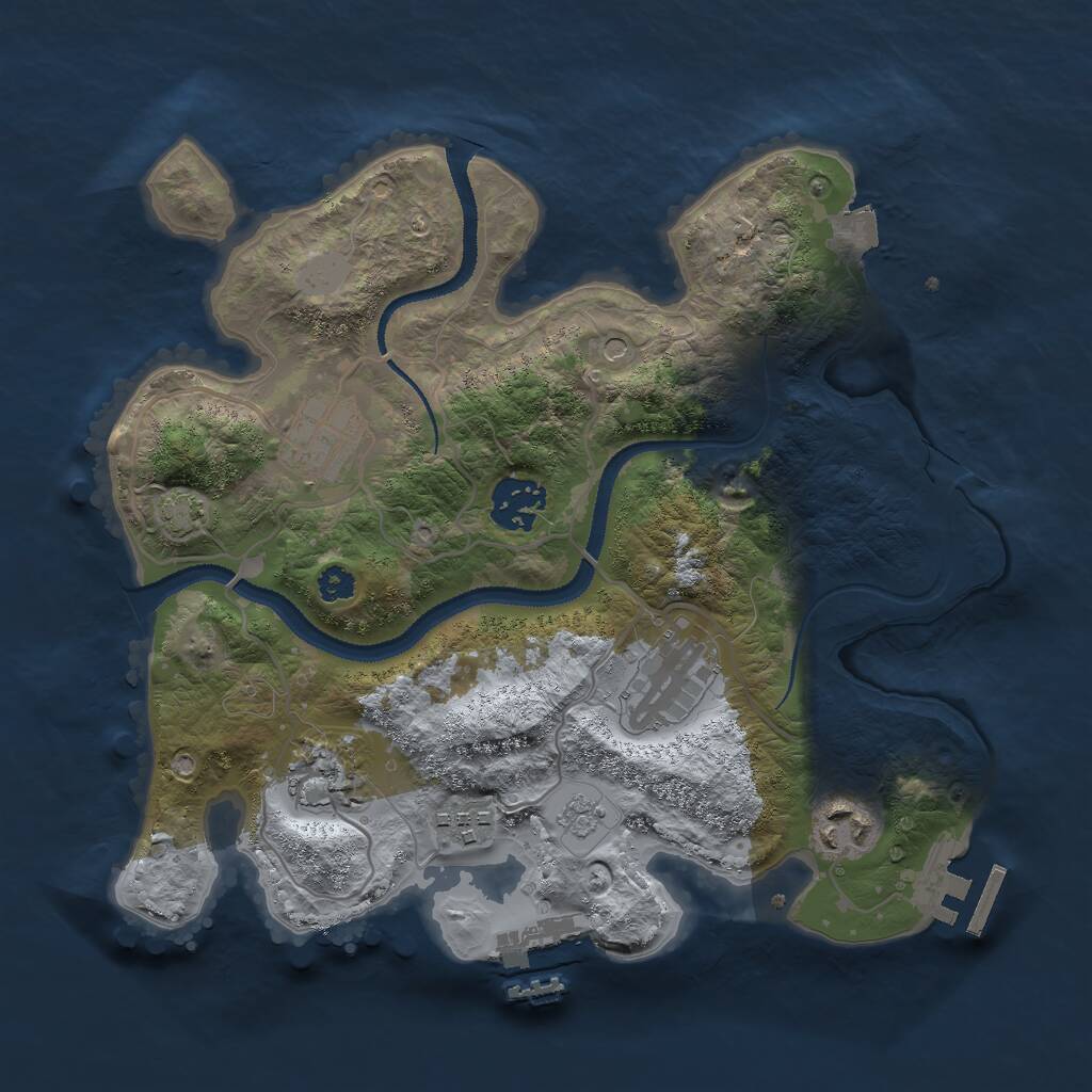 Rust Map: Procedural Map, Size: 3000, Seed: 69229, 12 Monuments