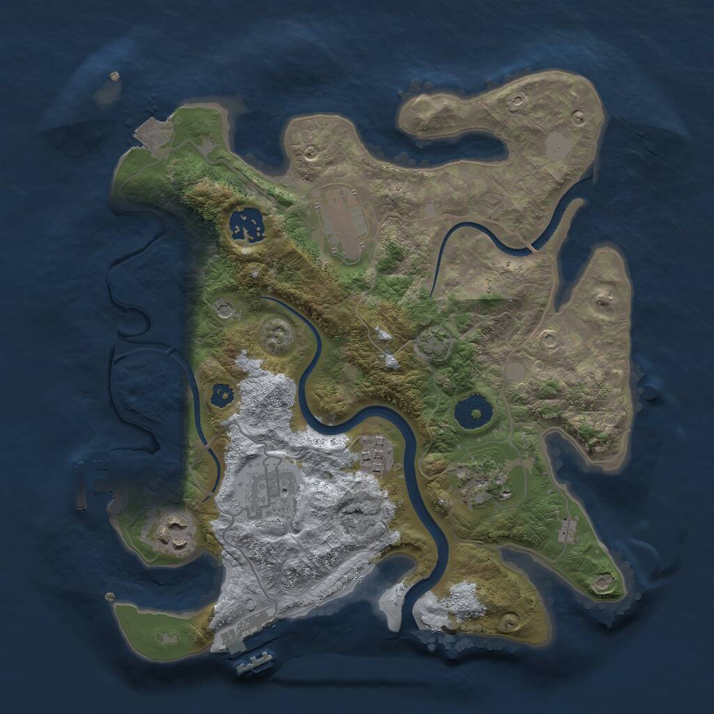 Rust Map: Procedural Map, Size: 3000, Seed: 1687091368, 11 Monuments