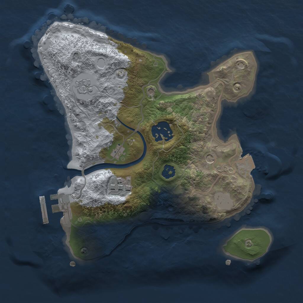 Rust Map: Procedural Map, Size: 2200, Seed: 38492015, 6 Monuments