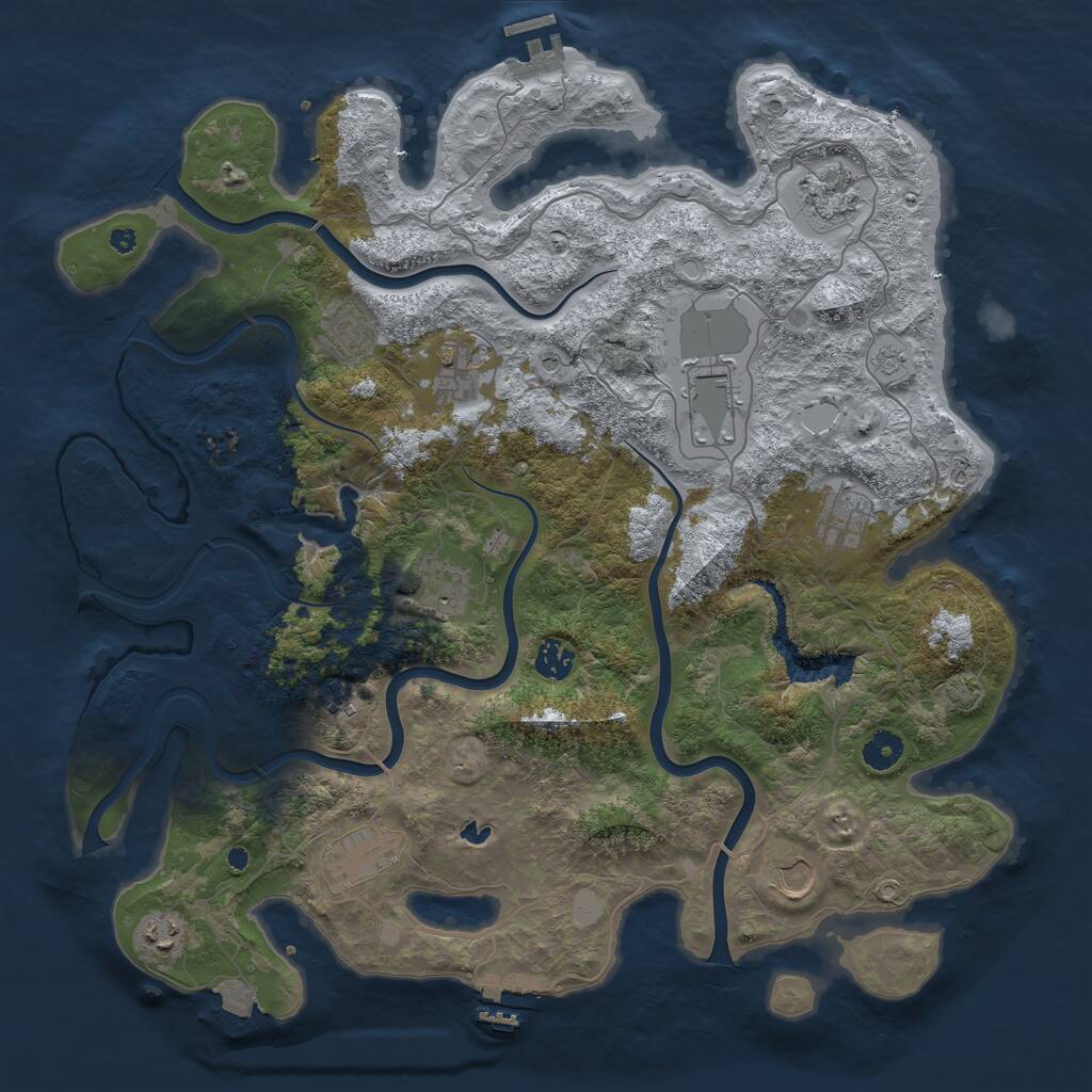 Rust Map: Procedural Map, Size: 4200, Seed: 8007692, 17 Monuments