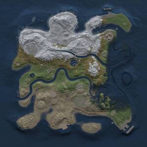 Thumbnail Rust Map: Procedural Map, Size: 3000, Seed: 950459, 11 Monuments