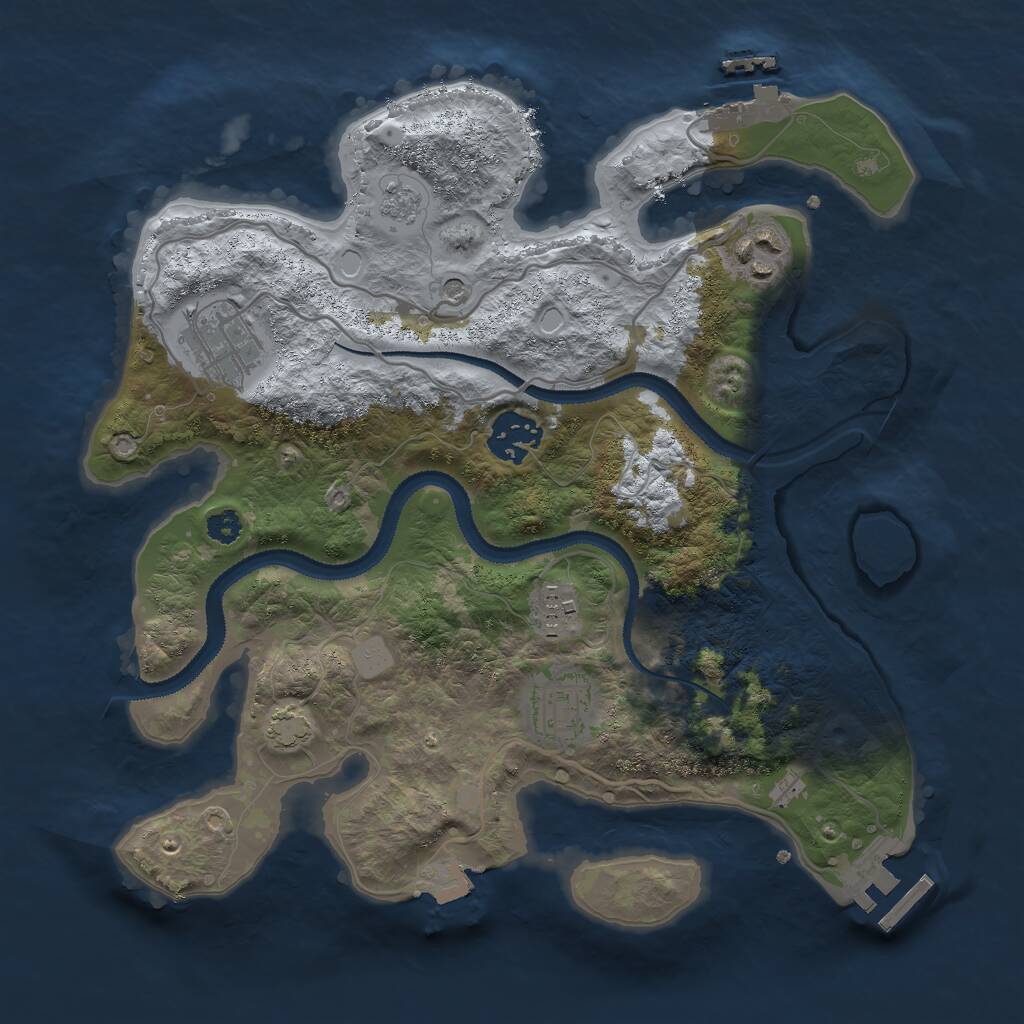 Rust Map: Procedural Map, Size: 3000, Seed: 950459, 11 Monuments