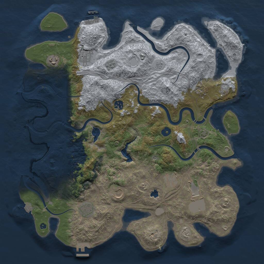 Rust Map: Procedural Map, Size: 4250, Seed: 3755, 15 Monuments