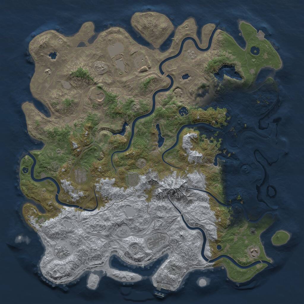 Rust Map: Procedural Map, Size: 5000, Seed: 941921775, 17 Monuments