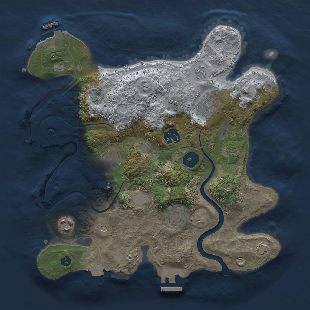 Rust Map: Procedural Map, Size: 3000, Seed: 29618833, 12 Monuments