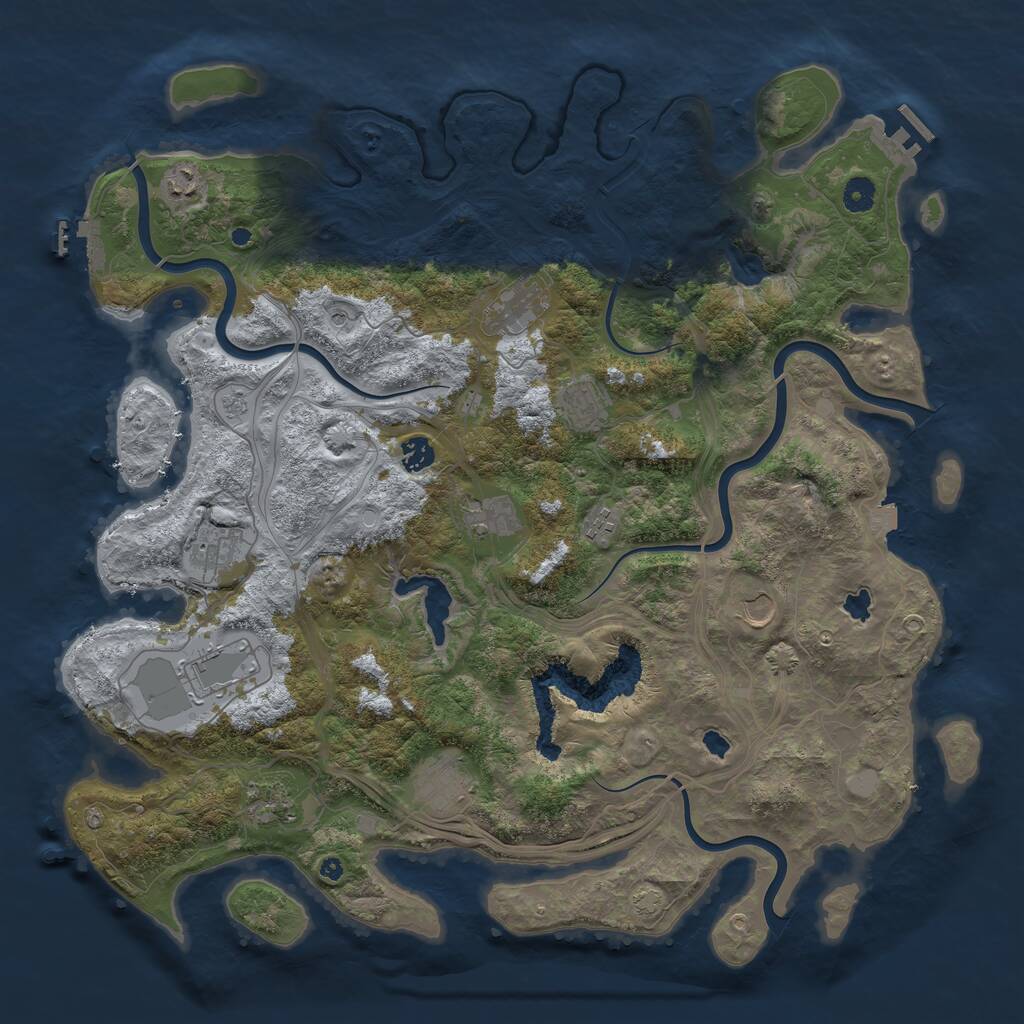 Rust Map: Procedural Map, Size: 4500, Seed: 1100002015, 17 Monuments