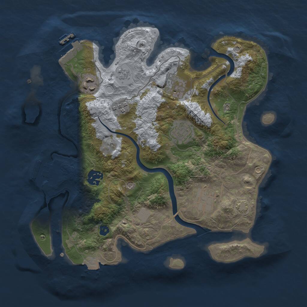 Rust Map: Procedural Map, Size: 3000, Seed: 1217855878, 12 Monuments