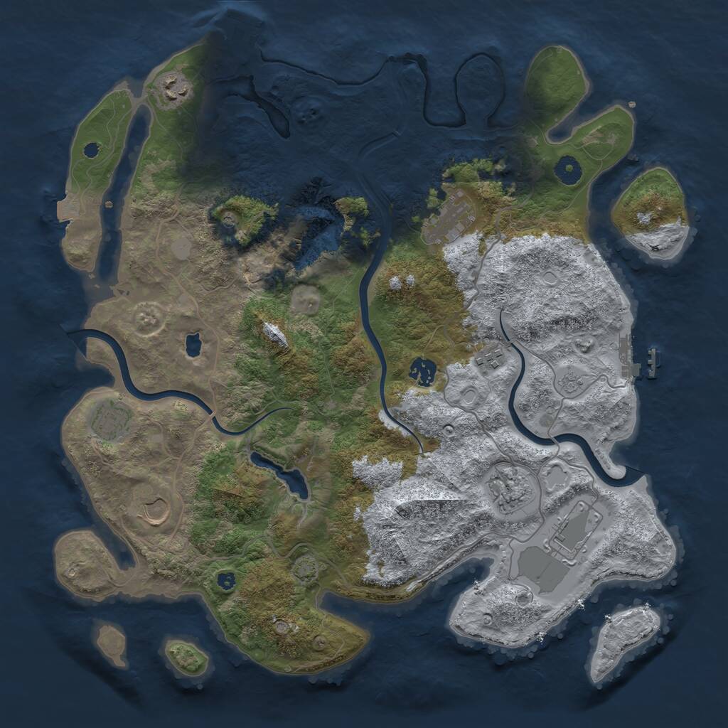Rust Map: Procedural Map, Size: 4000, Seed: 76595432, 14 Monuments