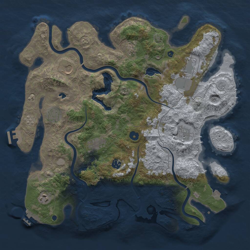 Rust Map: Procedural Map, Size: 4000, Seed: 2039632276, 15 Monuments