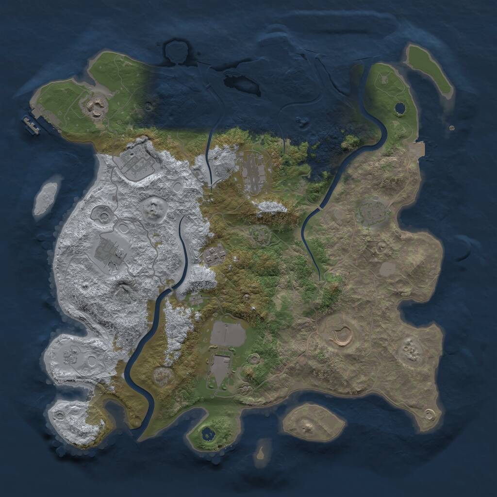 Rust Map: Procedural Map, Size: 3800, Seed: 1590513664, 14 Monuments