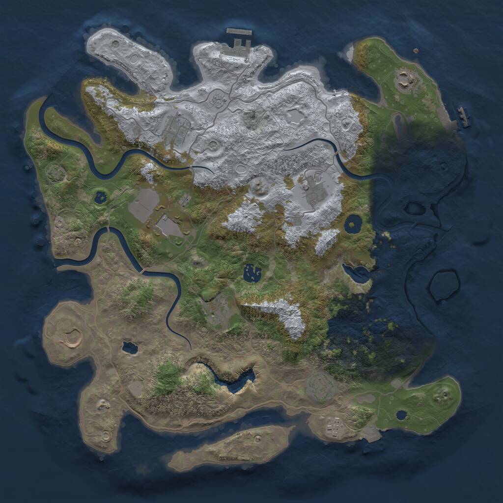 Rust Map: Procedural Map, Size: 4000, Seed: 489205650, 15 Monuments