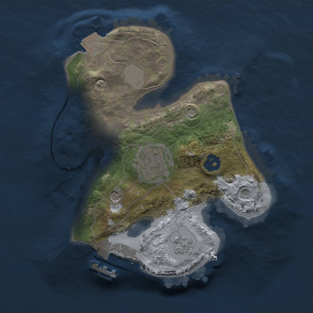 Rust Map: Procedural Map, Size: 1850, Seed: 300271977, 5 Monuments