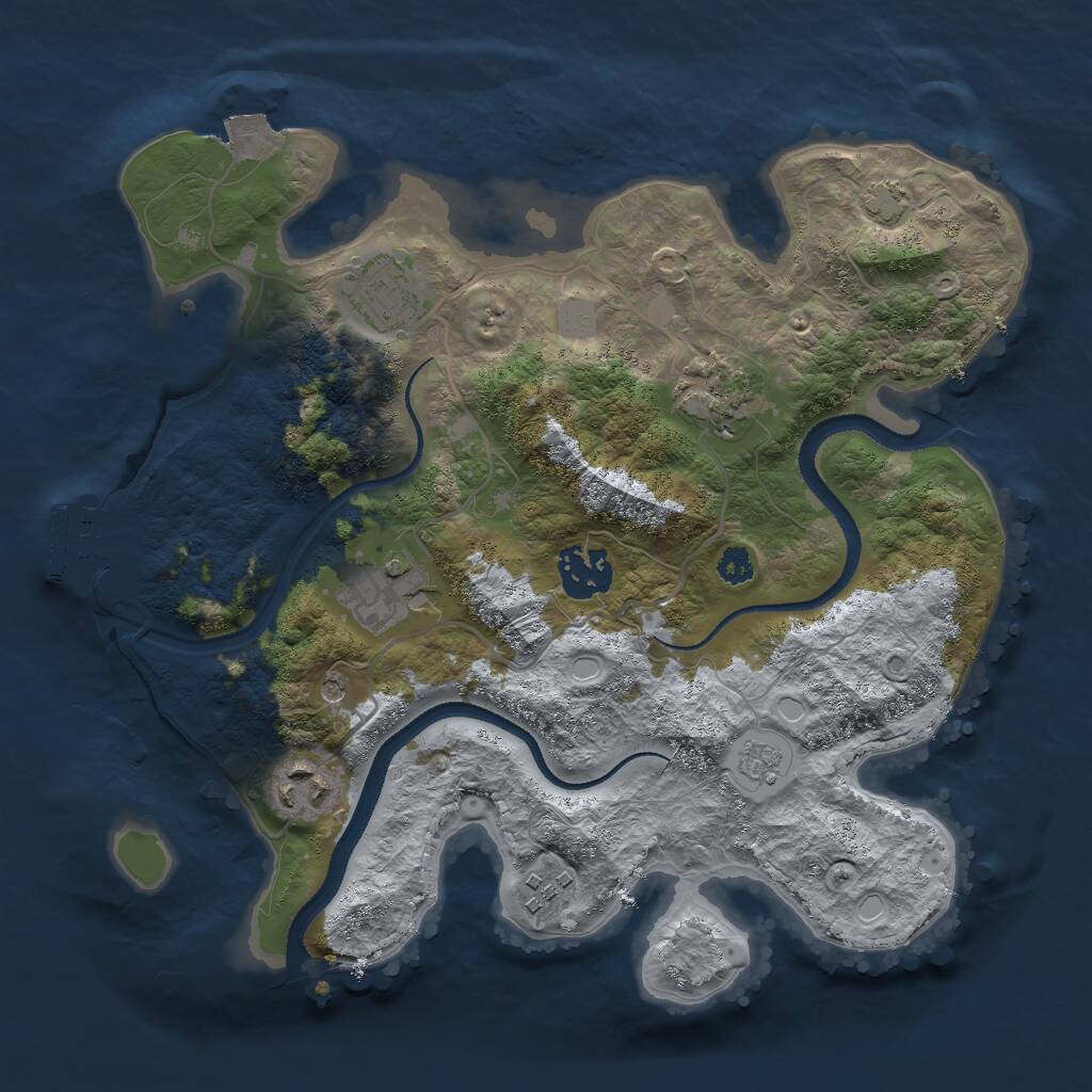 Rust Map: Procedural Map, Size: 2995, Seed: 50000, 11 Monuments