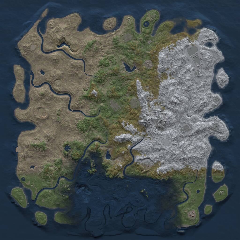 Rust Map: Procedural Map, Size: 6000, Seed: 1590337707, 17 Monuments