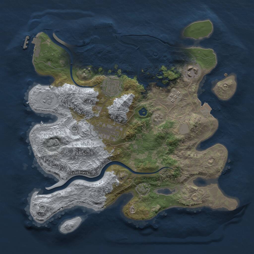 Rust Map: Procedural Map, Size: 3000, Seed: 181252915, 10 Monuments