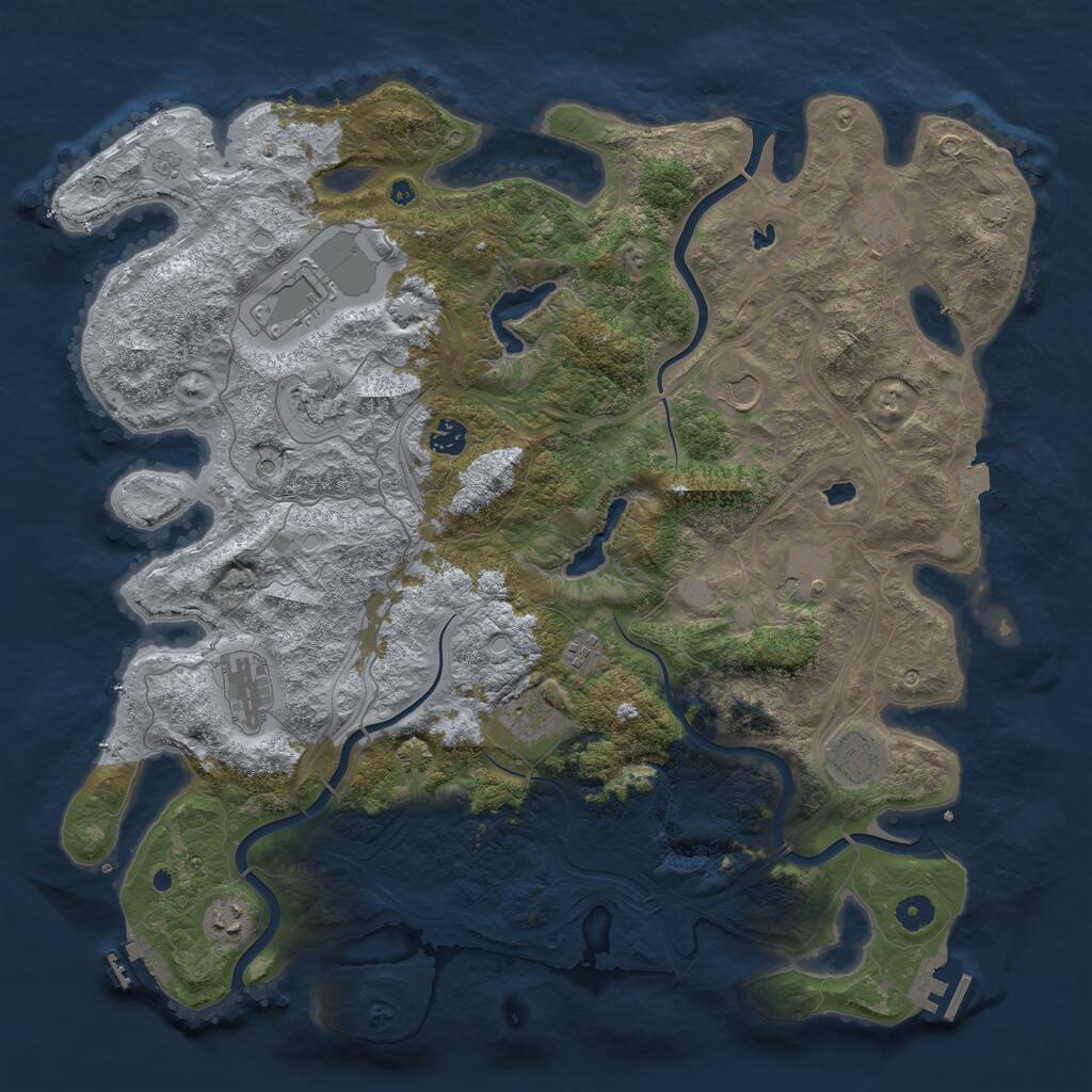 Rust Map: Procedural Map, Size: 4500, Seed: 165543281, 17 Monuments