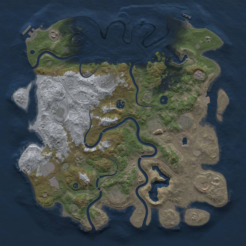 Rust Map: Procedural Map, Size: 4250, Seed: 12063, 17 Monuments