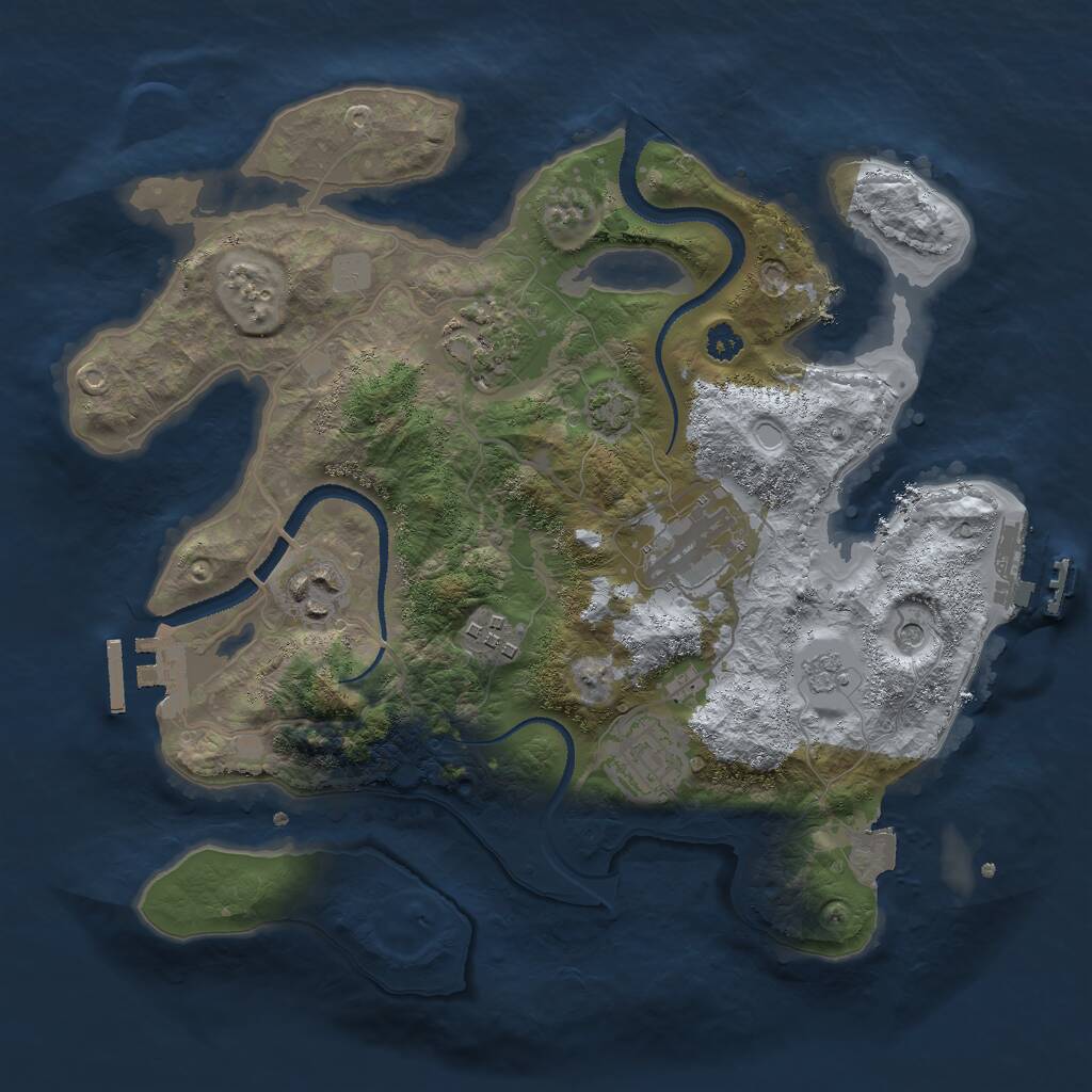 Rust Map: Procedural Map, Size: 3000, Seed: 29248, 11 Monuments