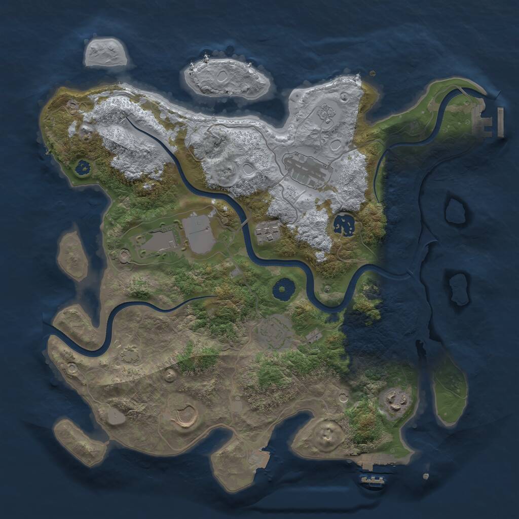 Rust Map: Procedural Map, Size: 3500, Seed: 1098012533, 13 Monuments