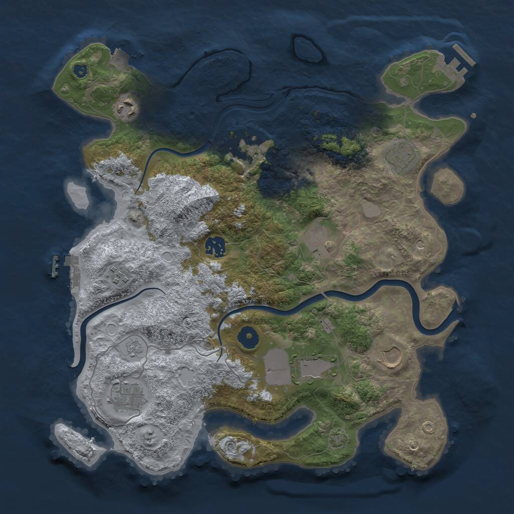 Rust Map: Procedural Map, Size: 3650, Seed: 12301138, 15 Monuments