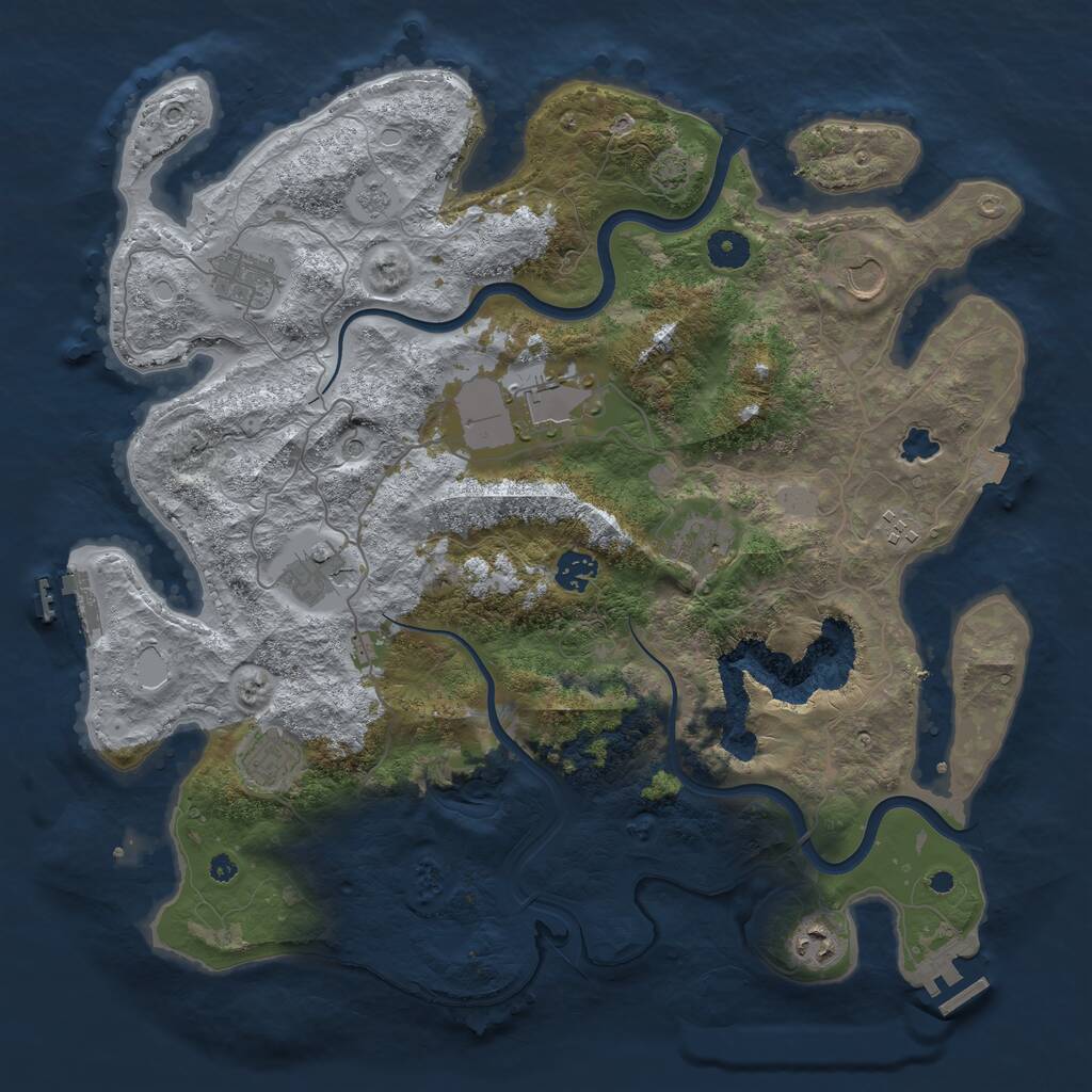 Rust Map: Procedural Map, Size: 4000, Seed: 7362918, 15 Monuments