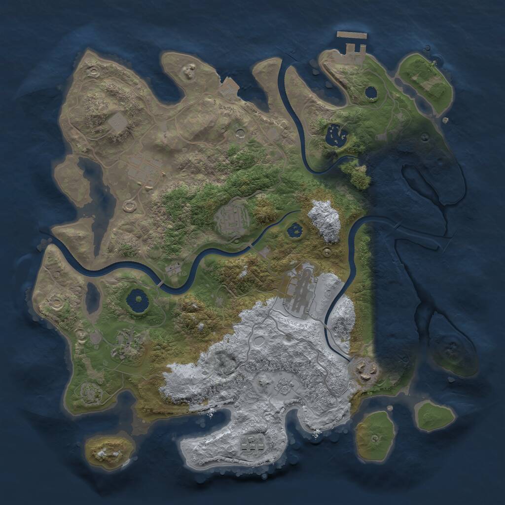 Rust Map: Procedural Map, Size: 3400, Seed: 330403685, 12 Monuments