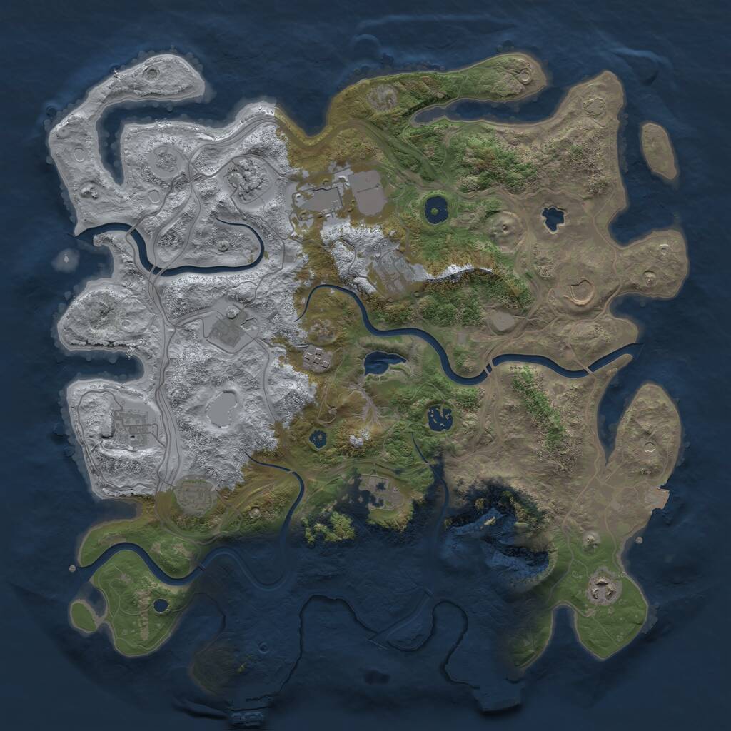 Rust Map: Procedural Map, Size: 4250, Seed: 182697703, 17 Monuments